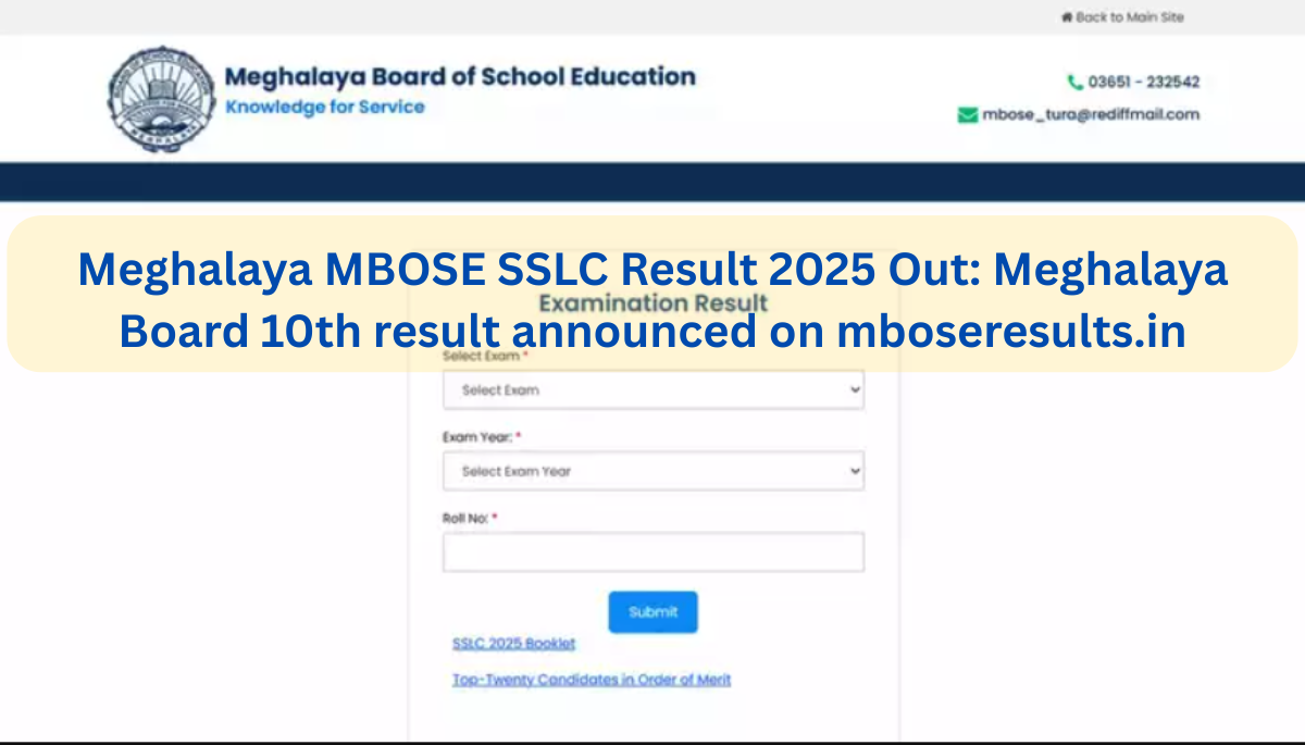 Meghalaya MBOSE SSLC Result 2025